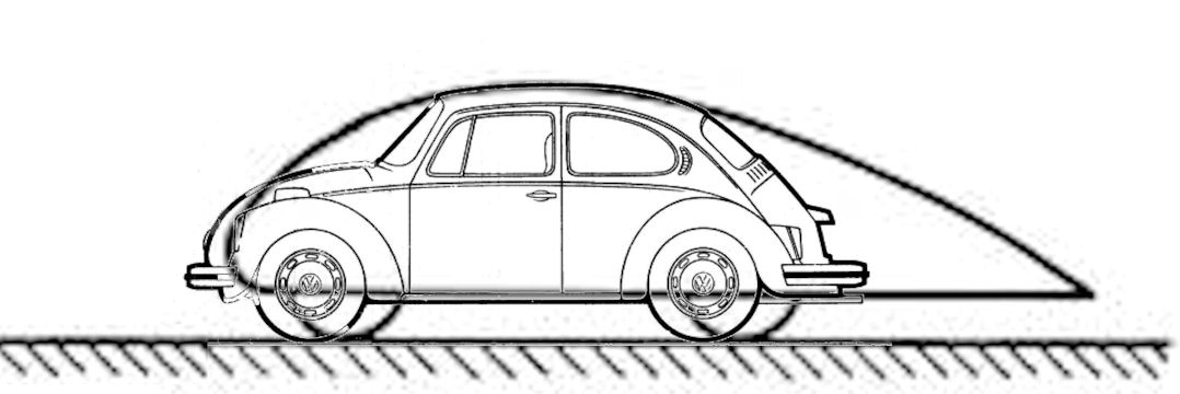 VW beetle on teardrop